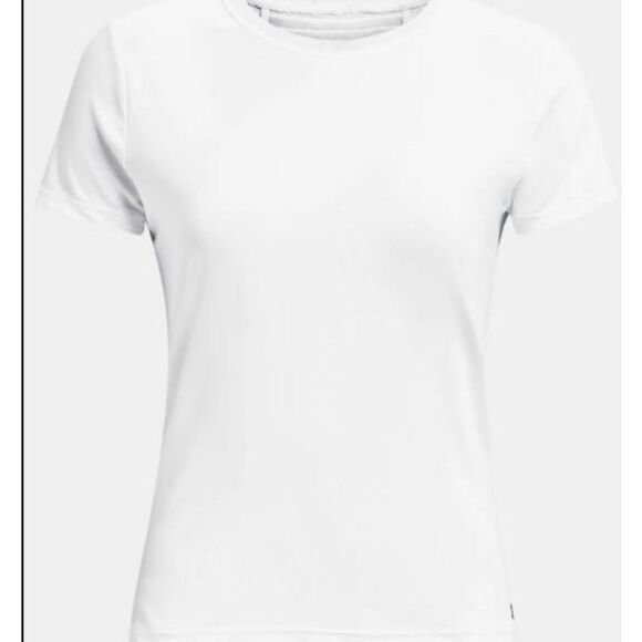 Under Armour 1365756 100 Women's Size Small White HeatGear Vented Back SS Shirt - Picture 1 of 5